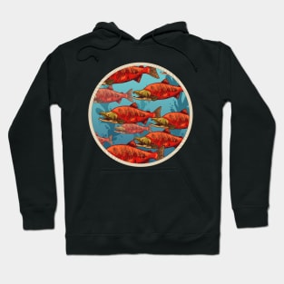 Round Fish Stamp Hoodie